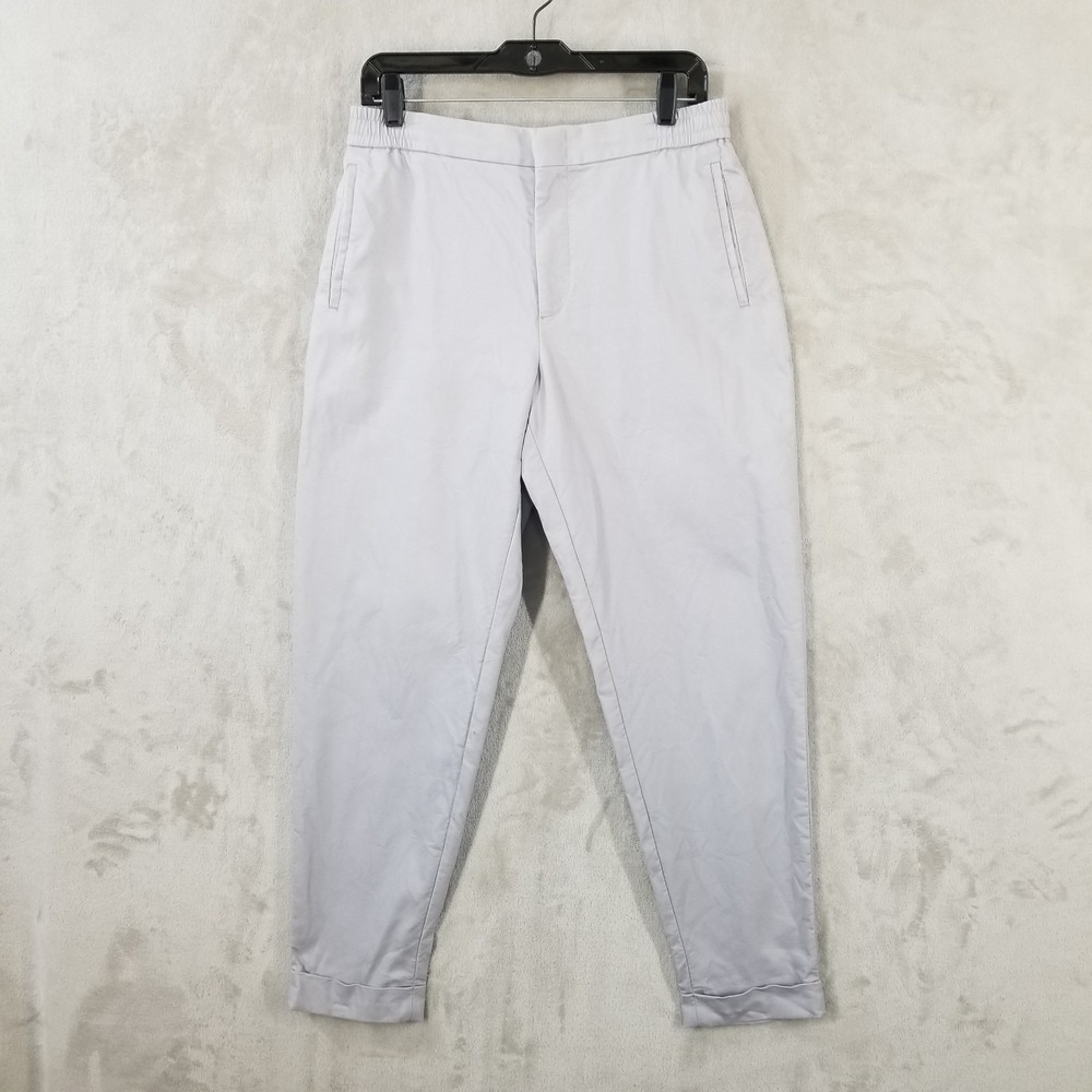 COS Pants Women's 30" Waist Grey 100% Cotton Cuffed Tapered Ankle Pockets
